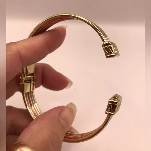 Premier Designs Tri-Colored Hinged Bangle Bracelet - Picture 4 of 6